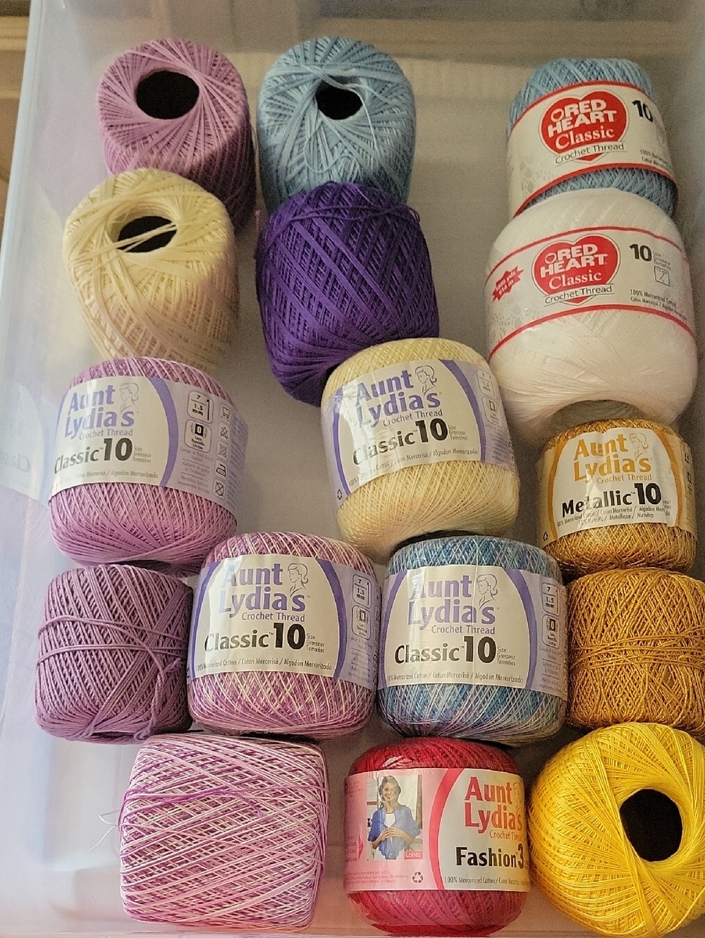 Aunt Lydia's Classic 10 Crochet Thread FEW RED HEART - Multi Color